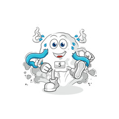ghost runner character. cartoon mascot vector