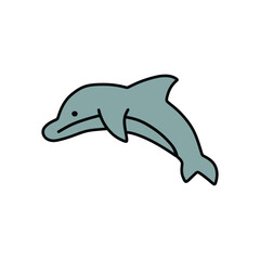 Obraz premium striped and blue dolphin jumping into the water