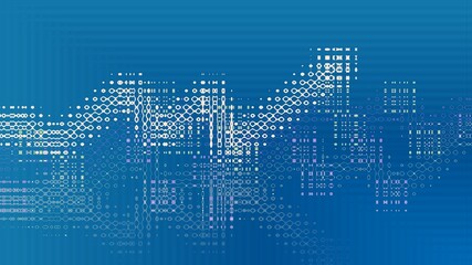 abstract modern circuit board with reflection on blue background