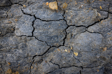 Rocky shapes on the beach. textures and patterns generated on the stones of the Ibiza.