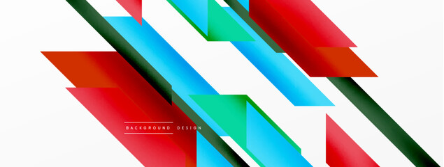 Minimal geometric abstract background. Dynamic 3d lines composition. Trendy techno business template for wallpaper, banner, background or landing