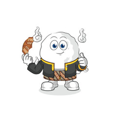 ghost Javanese character. cartoon mascot vector