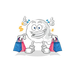 ghost shoping mascot. cartoon vector