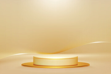 3d style podium gold luxury background, Premium vector illustration for sale or online marketing.