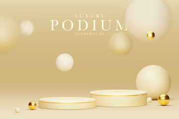 3d style podium gold luxury background, Premium vector illustration for sale or online marketing.