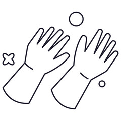 Gloves Medical Object Outline 2D Illustration