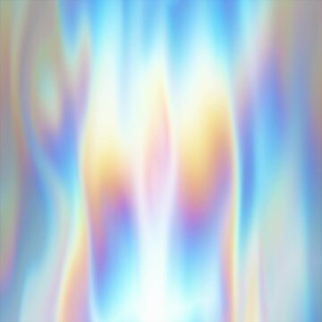 3D Holographic waving cloth texture. Liquid holographic background. Smooth silk cloth surface with ripples and folds in tissue. 3D rendering seamless looping animation. Holographic Rainbow.