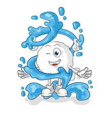 ghost fresh with water mascot. cartoon vector