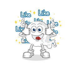 ghost give lots of likes. cartoon vector
