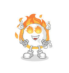 ghost on fire mascot. cartoon vector