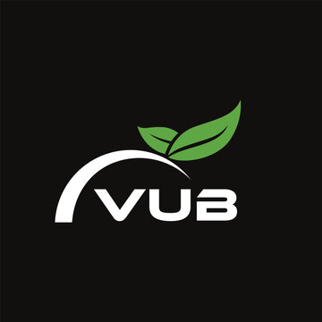 VUB letter nature logo design on black background. VUB creative initials letter leaf logo concept. VUB letter design.