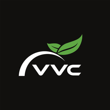 VVC letter nature logo design on black background. VVC creative initials letter leaf logo concept. VVC letter design.