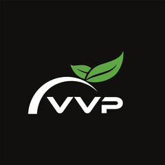 VVP letter nature logo design on black background. VVP creative initials letter leaf logo concept. VVP letter design.
