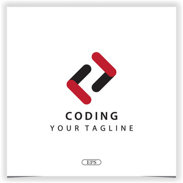 coding or programmer logo premium elegant template vector eps 10