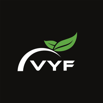 VYF letter nature logo design on black background. VYF creative initials letter leaf logo concept. VYF letter design.
