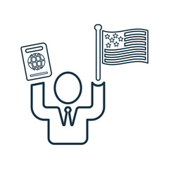 Us Citizen icon. Outline vector.