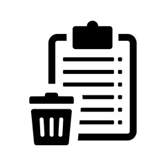 Cleartext, delete icon. Black vector graphics.