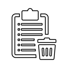 Cleartext, delete outline icon. Line art vector.