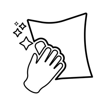 recommend clip art: Clean, cleaning, cloth outline icon. Line art vector.
