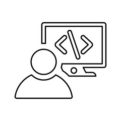 Code, programmer icon.