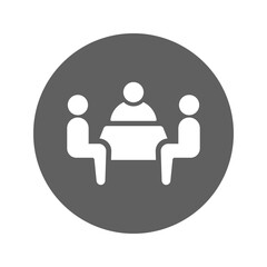 Conversation, discussion, meeting icon. Gray vector graphics.
