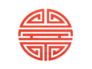 red painting chinese shou longevity symbol png.	 - 575823516