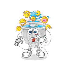 Fototapeta premium water fountain laugh and mock character. cartoon mascot vector