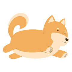 cute dog running illustration 