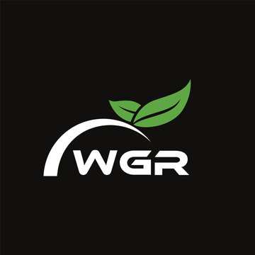 WGR letter nature logo design on black background. WGR creative initials letter leaf logo concept. WGR letter design.