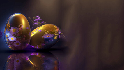 Easter eggs banner background vector illustration, eastern celebration graphic design