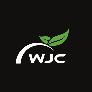 VJC letter nature logo design on black background. VJC creative initials letter leaf logo concept. VJC letter design.
