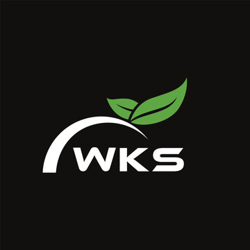 VKS letter nature logo design on black background. VKS creative initials letter leaf logo concept. VKS letter design.
