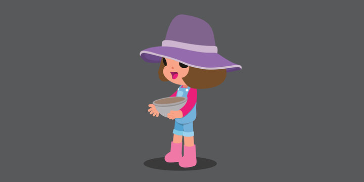 Vector Illustration Of  Kids woman and fun spaek wow cartoons kids.