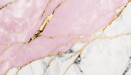 Pink Dreams: A Delicate Marble with Golden Highlights, AI Generative