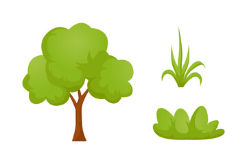 plant element vector illustration design. trees, grass, shrubs