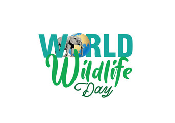 World Wildlife Day, March 3, logo design template