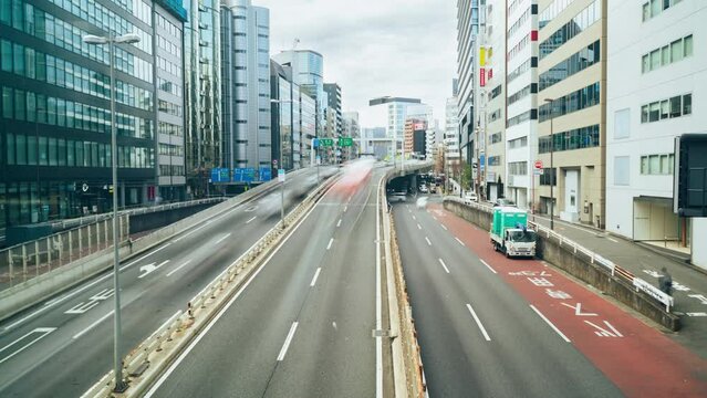 Timelapse of Tamagawa-dori ave near Shibuya crossing