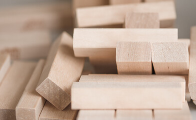 Making wood step stair, success building concept.