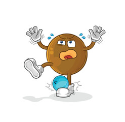 avocado stone hiten by bowling cartoon. cartoon mascot vector