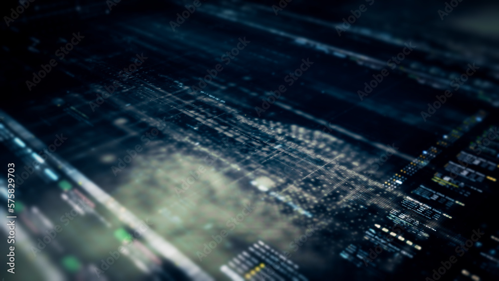 Aufkleber Advanced data matrix telemetry, meta, metaverse, and encrypt source code database numbers simulation in cyber space environment for head up display background