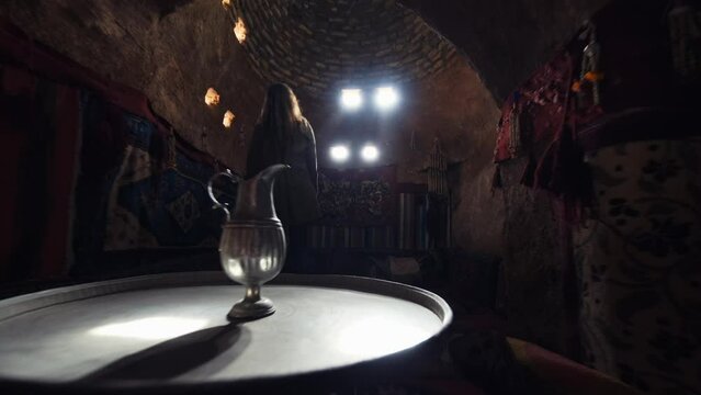 Interior of the traditional conical houses of Harran, Sanli Urfa, Turkey.