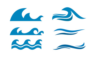 water wave vector set template logo