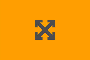 Illustration vector graphic of letter X bold square