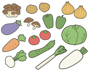 野菜の手書きイラストセット