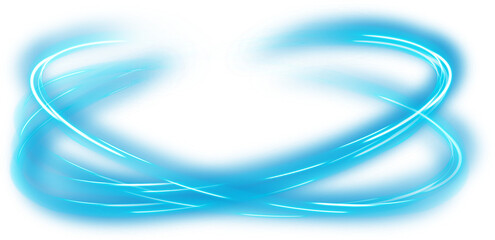 Cosmic blue neon light forming a circle