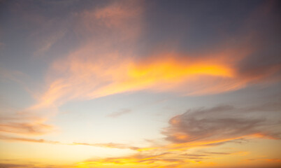 Naklejka na ściany i meble Colorful clouds at sunset. Background