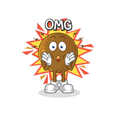 avocado stone Oh my God vector. cartoon character