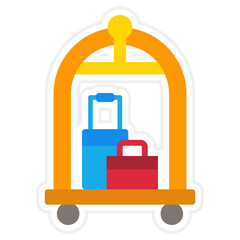 Luggage Cart Sticker Icon