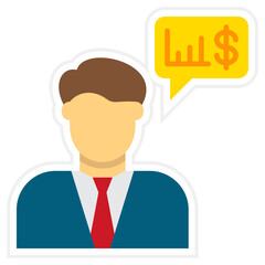 Financial Advisor Sticker Icon