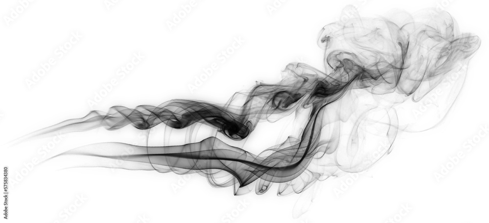 Wall mural dynamic abstract black fine smoke illustration